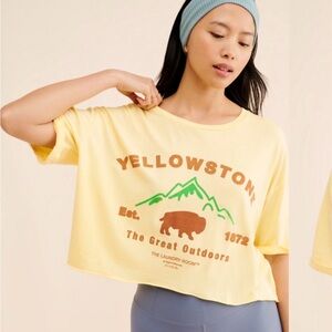 The Laundry Room Yellowstone Graphic Crop Tee Oversized Western M